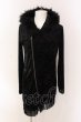 画像1: CIVARIZE / Bias ファー付クラッシュベロアフリンジパーカー 46 ブラック O-25-03-09-034-CI-to-YM-OS (1)