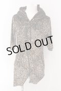 CIVARIZE / Greed アシンメトリーデザインクラッシュベロア5分袖パーカー 46 レオパード O-25-03-09-036-CI-to-YM-ZT354
