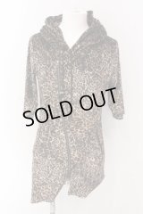 CIVARIZE / Greed アシンメトリーデザインクラッシュベロア5分袖パーカー 46 レオパード O-25-03-09-036-CI-to-YM-ZT354
