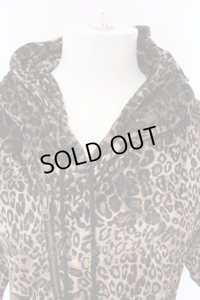 画像2: CIVARIZE / Greed アシンメトリーデザインクラッシュベロア5分袖パーカー 46 レオパード O-25-03-09-036-CI-to-YM-ZT354 (2)