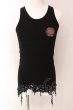 画像1: JURY BLACK / LIPプリントオパールダメージタンクトップ S ブラック O-25-03-09-004-JU-to-YM-OS (1)