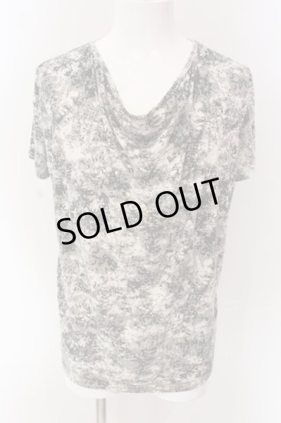 画像1: Aegnoir / 総柄ドレープネックTシャツ XL グレー O-25-03-09-041-AG-ts-YM-ZT378 (1)