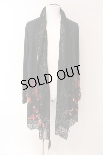 画像1: CIVARIZE / Angerレイヤードレーストッパーフラワーカーディガン 46 ブラックｘレッド O-25-03-09-052-CI-to-YM-ZT378 (1)