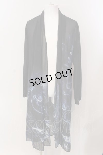画像1: CIVARIZE / PIKOコラボスモークプリントシフォンカーディガン F ブラックｘブルー O-25-03-09-054-CI-to-YM-ZT378