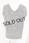 Aegnoir / 総柄ドレープネックTシャツ XL グレー O-25-03-09-060-AG-ts-YM-ZT158