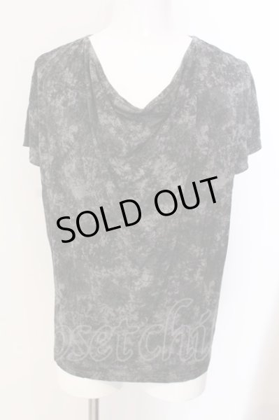 画像1: Aegnoir / 総柄ドレープネックTシャツ XL グレー O-25-03-09-060-AG-ts-YM-ZT158 (1)
