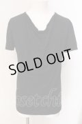 Roshell / ドレープネックTシャツ XL ブラック O-25-03-09-066-Ro-ts-YM-ZT0312B