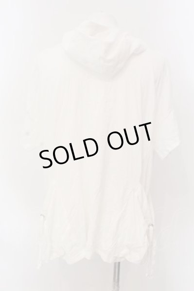 画像3: Angelo / ドレープネック半袖コードパーカー  ホワイト O-25-03-09-067-AG-ts-YM-ZT135 (3)