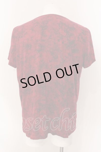 画像2: Aegnoir / 総柄ドレープネックTシャツ XL レッド O-25-03-09-070-AG-ts-YM-ZT136 (2)