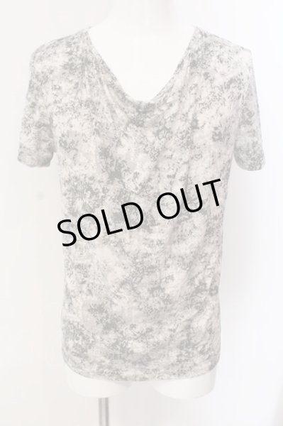 画像1: Aegnoir / 総柄ドレープネックTシャツ XL グレー O-25-03-09-073-AG-ts-YM-ZT158 (1)