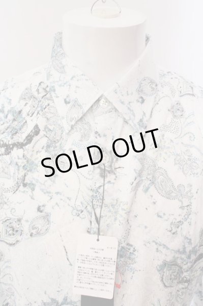 画像2: TORNADO MART / ドットオリエンタルプリントシャツ LL ホワイトｘブルー O-25-03-09-074-TO-sh-YM-ZT136 (2)