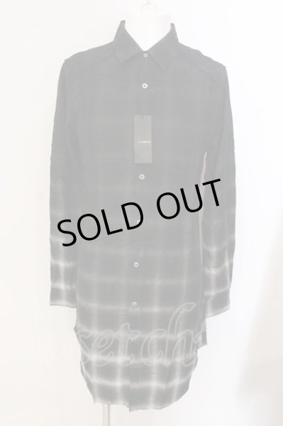 画像1: CIVARIZE / Gravity エフェクデッドチェッカーロングシャツ 46 ブラック O-25-03-09-076-CI-sh-YM-ZT173 (1)