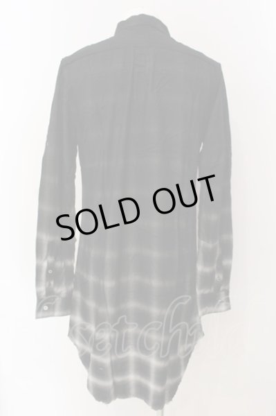 画像2: CIVARIZE / Gravity エフェクデッドチェッカーロングシャツ 46 ブラック O-25-03-09-076-CI-sh-YM-ZT173 (2)
