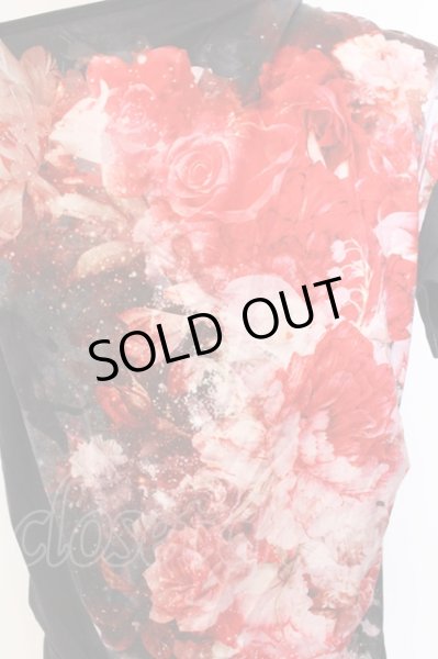 画像2: CIVARIZE / モードドレープフラワーTシャツ 46 ブラックｘレッド O-25-03-09-077-CI-ts-YM-OS (2)