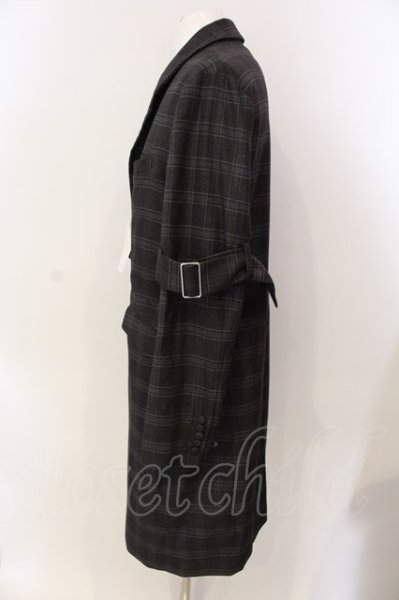 画像2: NO ID. BLACK / TRストレッチボンテージチェスターコート 3 ブラックチェック O-25-03-09-085-NO-ou-YM-ZT-M107 (2)