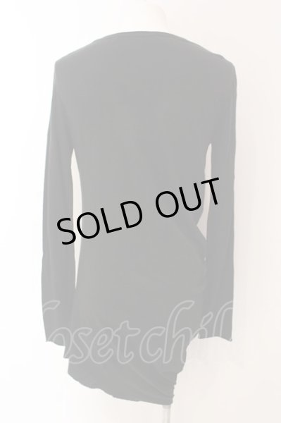 画像2: NO ID. BLACK / コットン天竺ツイストロングカットソー 1 ブラック O-25-03-09-009-NO-to-YM-OS (2)