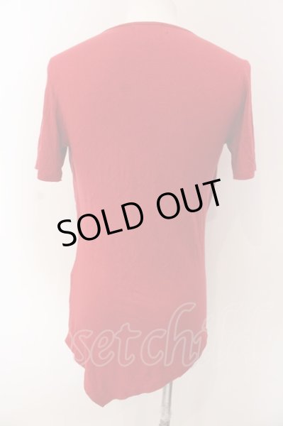 画像2: SOS TE NUTO / ドレープレイヤードロングTシャツ 2 レッド O-25-03-09-088-SO-ts-YM-ZT158 (2)