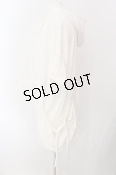 画像2: Angelo / ドレープネック半袖コードパーカー F ホワイト O-25-03-09-089-AG-ts-YM-ZT158 (2)