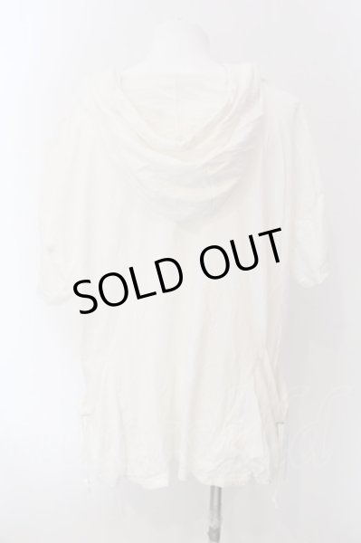 画像3: Angelo / ドレープネック半袖コードパーカー F ホワイト O-25-03-09-089-AG-ts-YM-ZT158 (3)