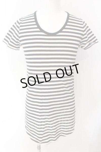 画像1: NO ID. BLACK / コットンボーダーラウンドロングTシャツ 1 ブラックｘホワイト O-25-03-09-094-NO-ts-YM-ZT158 (1)