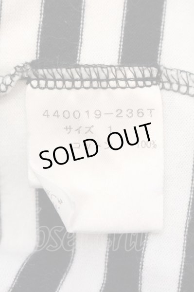 画像3: NO ID. BLACK / コットンボーダーラウンドロングTシャツ 1 ブラックｘホワイト O-25-03-09-094-NO-ts-YM-ZT158 (3)