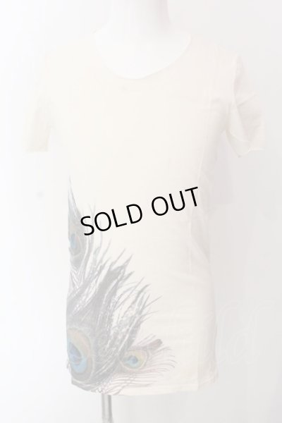 画像1: goa / ピーコックプリントTシャツ F アイボリー O-25-03-09-120-go-ts-YM-ZT139