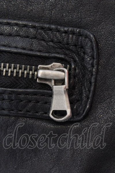 画像2: goa / ラムレザーシングルライダース F ブラック O-25-03-09-121-go-ou-YM-ZT-ML025 (2)