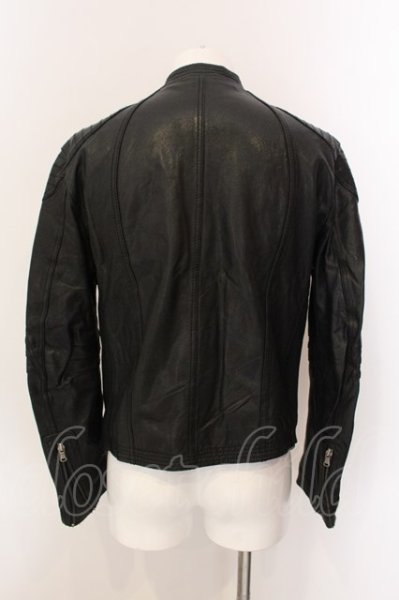 画像3: goa / ラムレザーシングルライダース F ブラック O-25-03-09-121-go-ou-YM-ZT-ML025 (3)