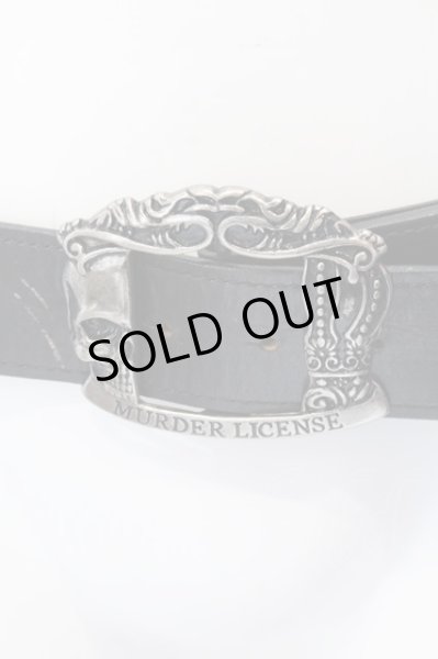 画像2: MURDER LICENSE / クラウンバックルスタッズベルト  ブラックｘシルバー O-25-03-09-133-MU-za-YM-OS (2)