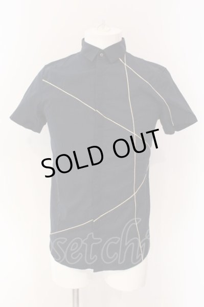 画像1: ato / ゴールドライン比翼半袖シャツ 44 ネイビーｘゴールド O-25-03-09-018-at-sh-YM-ZT355 (1)