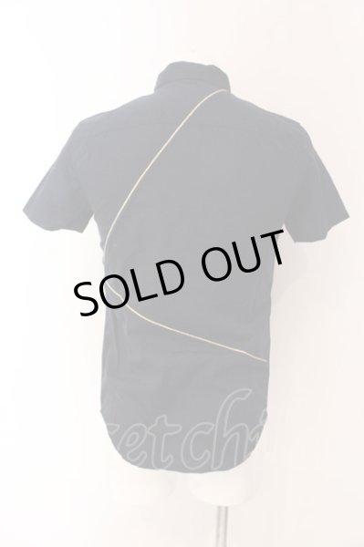 画像2: ato / ゴールドライン比翼半袖シャツ 44 ネイビーｘゴールド O-25-03-09-018-at-sh-YM-ZT355 (2)