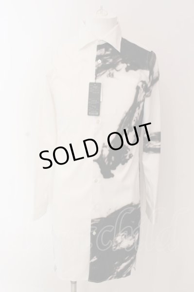 画像1: CIVARIZE / Gorgeモードバイカラープリントロングシャツ 44 ホワイト O-25-03-09-024-CI-sh-YM-ZT355 (1)