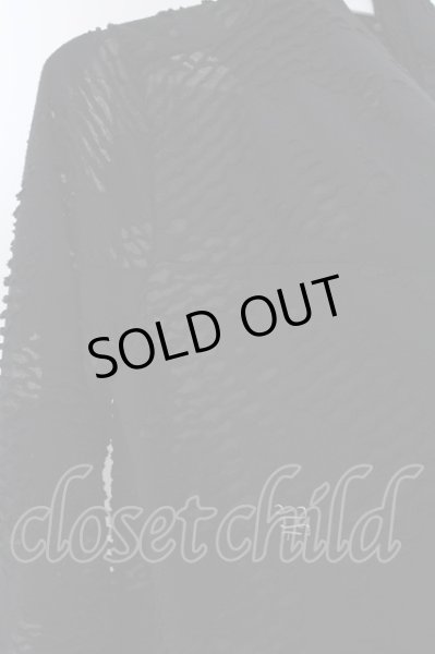 画像2: TORNADO MART / ウェーブジャガードショールカーディガン  ブラック O-25-03-13-031-TO-to-YM-OS (2)