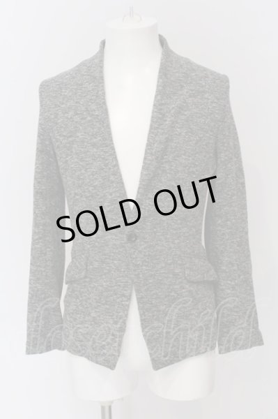 画像1: TORNADO MART / メランジパールニットノーカラージャケット M グレー O-25-03-13-036-TO-to-YM-ZT248 (1)