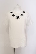 NO ID. BLACK / ストーンスター襟BIG Tシャツ 3 ホワイト O-25-03-13-047-NO-ts-YM-ZT248
