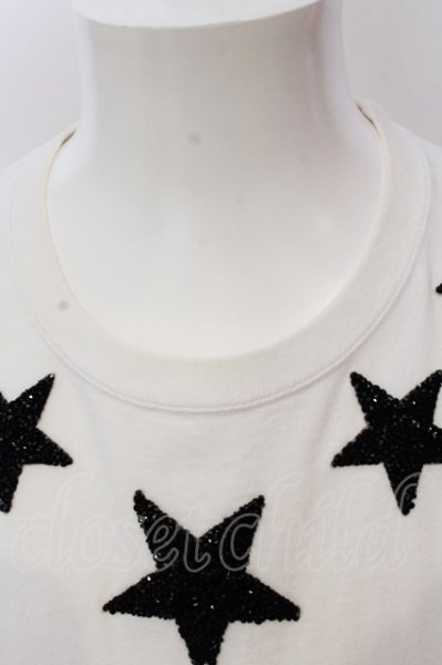 画像2: NO ID. BLACK / ストーンスター襟BIG Tシャツ 3 ホワイト O-25-03-13-047-NO-ts-YM-ZT248 (2)