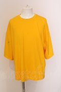 NO ID. / ドロップショルダードレープBIG Tシャツ ONE イエロー O-25-03-13-048-NO-ts-YM-ZT248