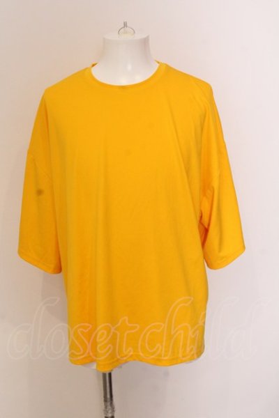 画像1: NO ID. / ドロップショルダードレープBIG Tシャツ ONE イエロー O-25-03-13-048-NO-ts-YM-ZT248