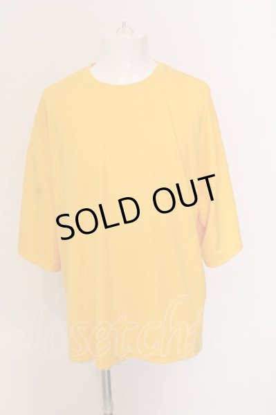 画像1: NO ID. / ドロップショルダードレープBIG Tシャツ ONE イエロー O-25-03-13-048-NO-ts-YM-ZT100 (1)