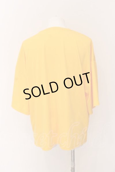 画像2: NO ID. / ドロップショルダードレープBIG Tシャツ ONE イエロー O-25-03-13-048-NO-ts-YM-ZT100 (2)