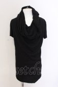 画像1: NO ID. BLACK / C天竺ドレープフーデッドTシャツ 1 ブラック O-25-03-13-053-NO-ts-YM-ZT030 (1)