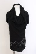 NO ID. BLACK / C天竺ドレープフーデッドTシャツ 1 ブラック O-25-03-13-053-NO-ts-YM-ZT030