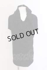 NO ID. BLACK / C天竺ドレープフーデッドTシャツ 1 ブラック O-25-03-13-053-NO-ts-YM-ZT030