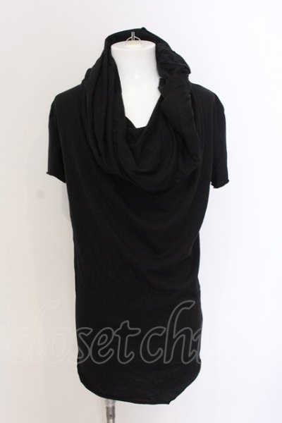 画像1: NO ID. BLACK / C天竺ドレープフーデッドTシャツ 1 ブラック O-25-03-13-053-NO-ts-YM-ZT030
