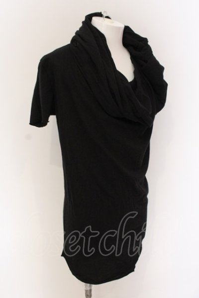 画像3: NO ID. BLACK / C天竺ドレープフーデッドTシャツ 1 ブラック O-25-03-13-053-NO-ts-YM-ZT030
