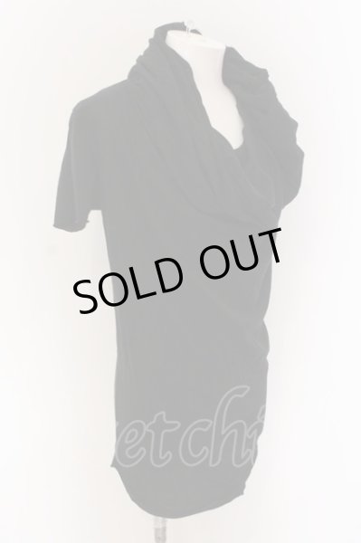 画像3: NO ID. BLACK / C天竺ドレープフーデッドTシャツ 1 ブラック O-25-03-13-053-NO-ts-YM-ZT030 (3)