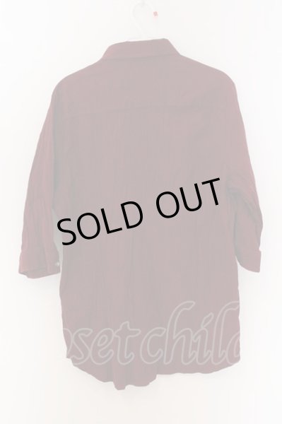 画像2: NO ID. / シワ加工Cクレープ半袖シャツ 1 ワイン O-25-03-13-056-NO-sh-YM-ZT343 (2)