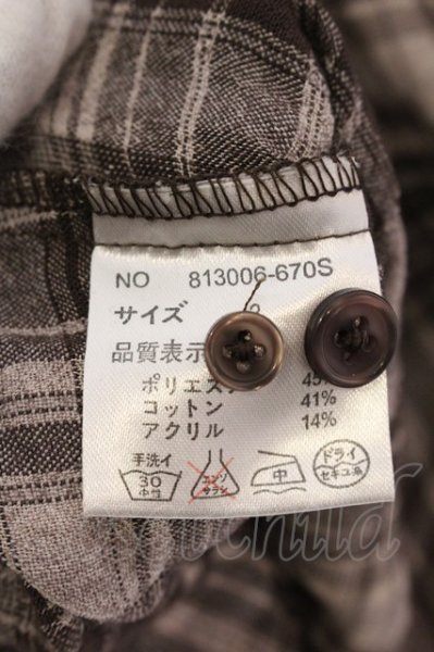 画像3: NO ID. / 半袖チェックネルシャツ 2 ブラウン系 O-25-03-13-057-NO-sh-YM-ZT343 (3)
