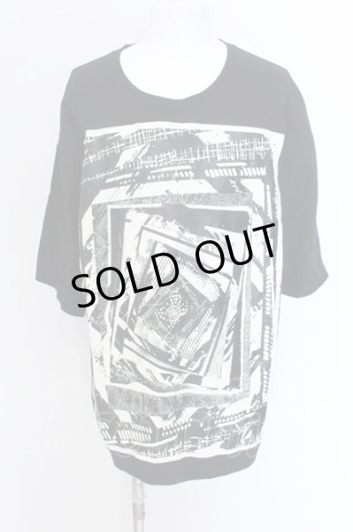 画像1: ガリュウホンポ / 四角オーバーサイズカットソー Tシャツ  ブラック O-25-03-13-007-GA-ts-YM-OS (1)