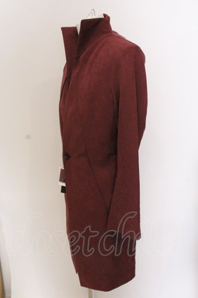 画像2: NO ID. BLACK / ハイカラーラップコート 1 ワイン O-25-03-13-064-NO-ja-YM-ZT-M126 (2)
